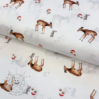 Tissu coton Doe white digital print