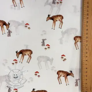 Tissu coton Doe white digital print