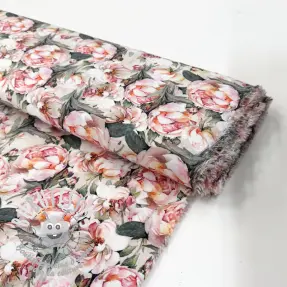 Viscose POPLIN STRETCH My flowers green digital print