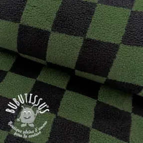 Tissu de manteau TEDDY JACQUARD Checks anthracite