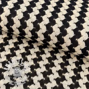 Tissu maille tricot CROCHET black white