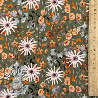Sweat envers minkee Flowers forest green digital print