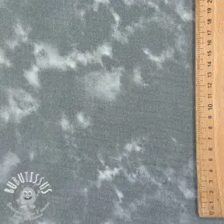 Tissu double gaze/mousseline TIE DYE rock grey