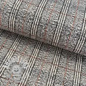 Tissu de manteau Checks ecru