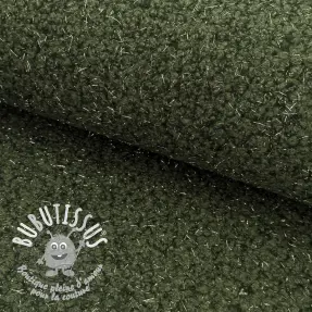 Tissu de manteau BOUCLE LUREX dark green