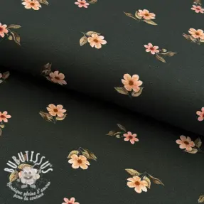 Jersey Flowers army green digital print ORGANIC