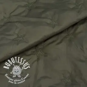 Tissu matelassé Stars army green