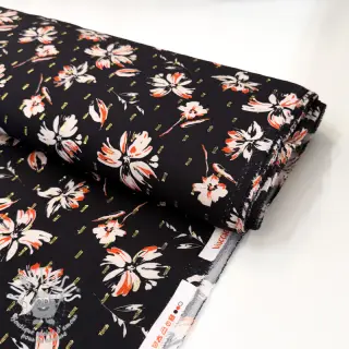 Viscose LUREX Flowers black