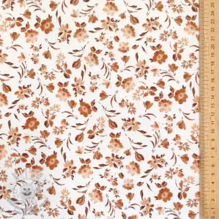 Jersey Romantic flowers white mauve digital print