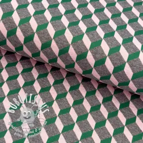 Tissu pour tailleur femme KNITTED JACQUARD Graphic green