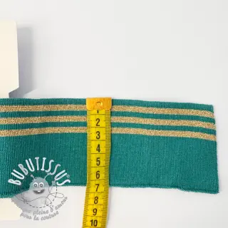 Bord-côte CUFF LUREX 7 cm teal/gold