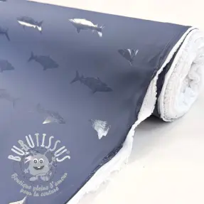 Raincoat fabric Shark navy