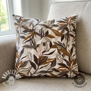 Tissu déco Leaves taupe