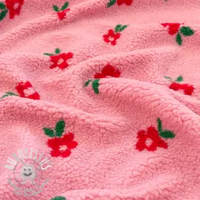 Tissu de manteau TEDDY Tiny flowers pink