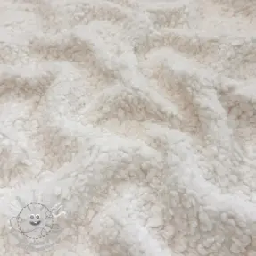 Tissu de manteau TEDDY BOUCLÉ ecru