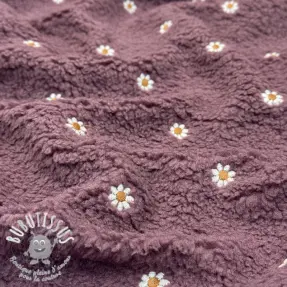 Tissu de manteau TEDDY EMBROIDERY Mini rosewood