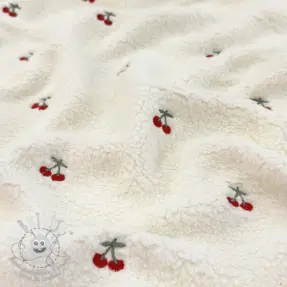 Tissu de manteau TEDDY EMBROIDERY Cherries