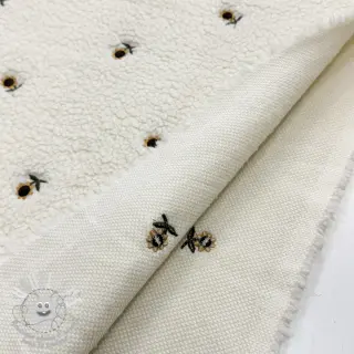 Tissu de manteau TEDDY JACQUARD EMBROIDERY Sunflower