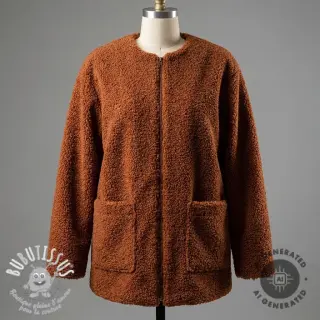 Tissu de manteau TEDDY rust