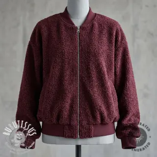 Tissu de manteau TEDDY rouge