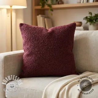 Tissu de manteau TEDDY rouge