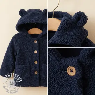 Tissu de manteau TEDDY navy
