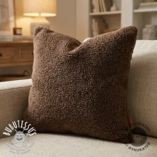 Tissu de manteau TEDDY dark brown
