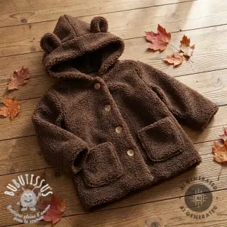 Tissu de manteau TEDDY dark brown