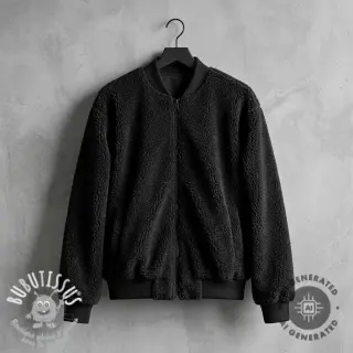 Tissu de manteau TEDDY black