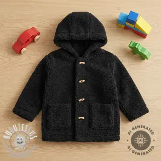 Tissu de manteau TEDDY black