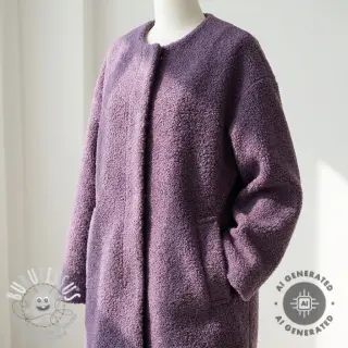 Tissu de manteau TEDDY purple