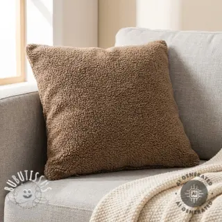 Tissu de manteau TEDDY soft taupe