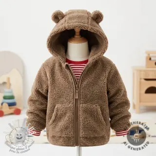 Tissu de manteau TEDDY soft taupe