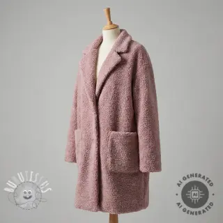 Tissu de manteau TEDDY dark powder