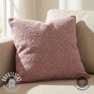 Tissu de manteau TEDDY dark powder