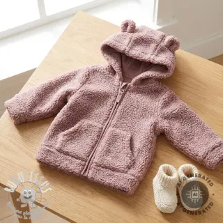 Tissu de manteau TEDDY dark powder