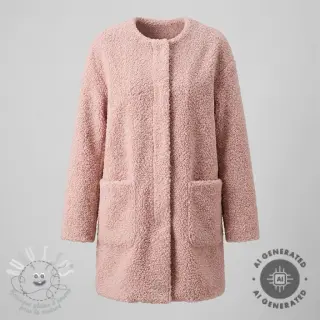 Tissu de manteau TEDDY powder