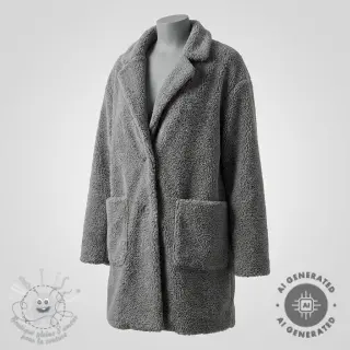 Tissu de manteau TEDDY grey