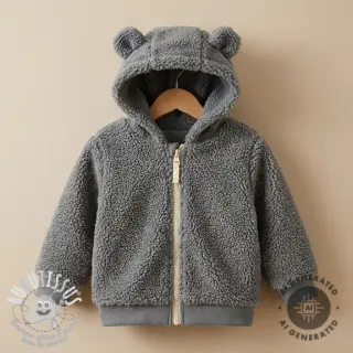 Tissu de manteau TEDDY grey