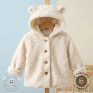 Tissu de manteau TEDDY ecru