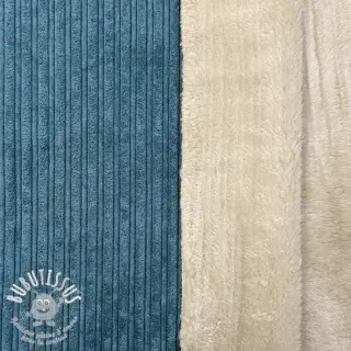 Tissu velours cotelé Cofur fleece petrol