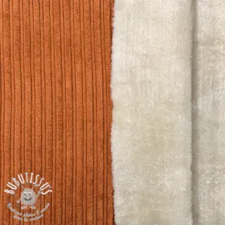 Tissu velours cotelé Cofur fleece brick
