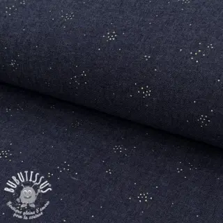 Tissu coton JEANS Glitter small dots