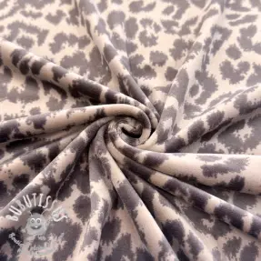 Tissu velours jersey SUPER SOFT Animal beige