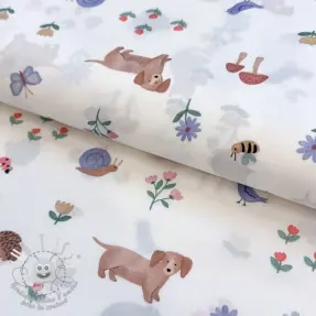 Tissu coton Animals in the garden design B digital print