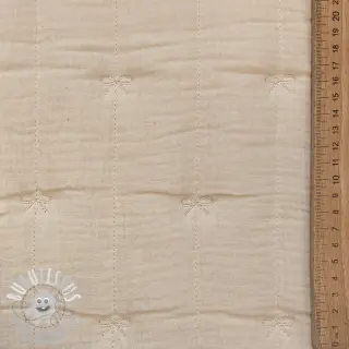 Tissu double gaze/mousseline STEPPED Bows natural
