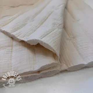 Tissu double gaze/mousseline STEPPED Bows natural