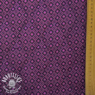 Tissu coton VOILE STEPPED Flowerie purple digital print