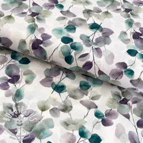 Tissu coton Eucalypt white digital print
