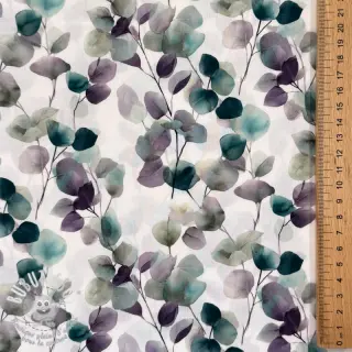 Tissu coton Eucalypt white digital print